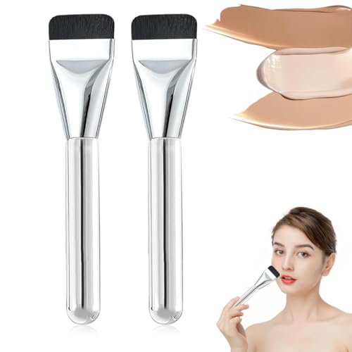 2 Stück Ultra Thin Foundation Brush, Flacher Foundation Makeup Concealer Pinsel,Pudrige oder Flüssige Foundation,Beauty Geschenke für Frauen Mädchen von MAFHVV