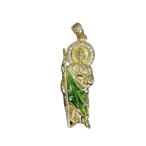 Halskette mit 18 Karat vergoldetem Zirkonia für Jesus St. Judas Tadeo mit Anhänger für Schmuckherstellung, Religion, Luxusdekoration, kreatives Modeaccessoire für Frauen und Männer von MAFKIATAMY