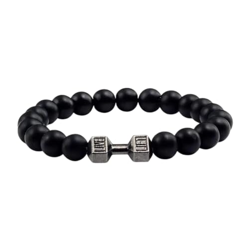 MAFKIATAMY 2026 natürliches schwarzes vulkanisches Lavastein, Hantel-Armband, matte Perlen, Armbänder, Fitness, Langhantel-Schmuck für Frauen, Dekoration, luxuriös, trendiges Geschenk MAFKIATAMY 2026 natürliches schwarzes vulkanisches Lavastein, Hantel-Armband, matte Perlen, Armbänder, Fitness, Langhantel-Schmuck für Frauen, Dekoration, luxuriös, trendiges Geschenk von MAFKIATAMY