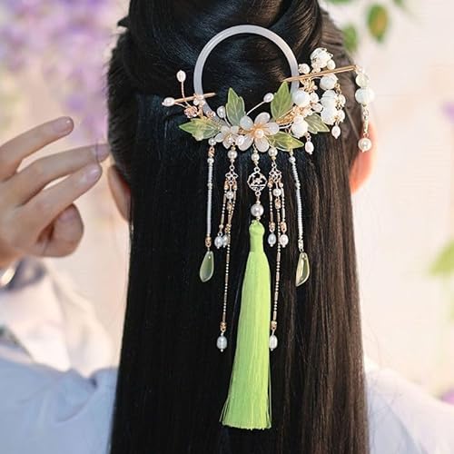 Damen Exquisite Lila EN8 Blumen mit Quaste Haar Bündel Hanfu Haarstab Kopfschmuck A Size fits all von MAFSMJP