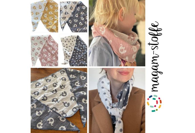 MAGAM-Stoffe Dreieckstuch "Nina", Halstuch Tuch Kinder und Erwachsene 100% Baumwolle, Unikat, Wuppertal von MAGAM-Stoffe