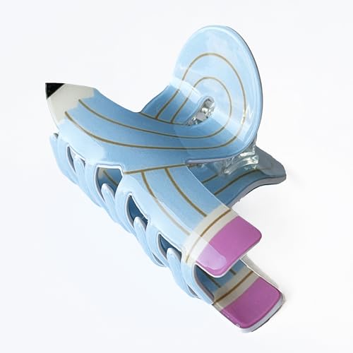 Modische Bleistift Haarspange aus Acryl, College-Stil, Mittlere Größe - Perfekte für Frauen und Mädchen (Hellblau) von MAGAM-Stoffe