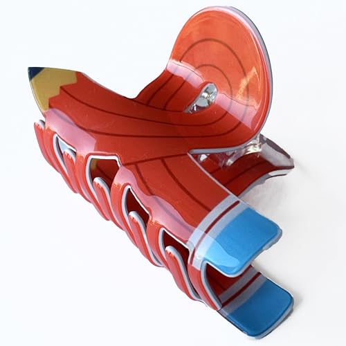 Modische Bleistift Haarspange aus Acryl, College-Stil, Mittlere Größe - Perfekte für Frauen und Mädchen (Terracotta rot) von MAGAM-Stoffe