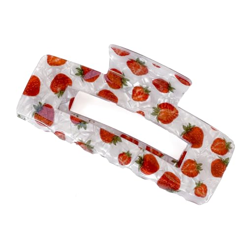 Modische Früchte Haarspange aus Acryl, Mittlere Größe - Perfekte für Frauen und Mädchen (Erdbeeren) von MAGAM-Stoffe