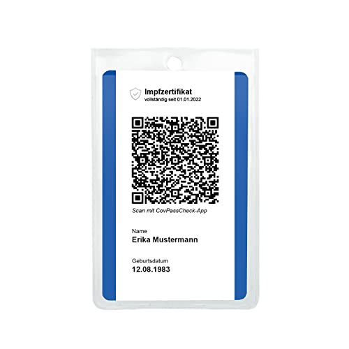1x Impfkartenhülle - Schutzhülle für neuen Impfnachweis, Digitale Impfbescheinigung im Kartenformat (54 x 85 mm) - Platz für Personalausweis - mit Stanzung für Band - Made IN Germany von MAGATI