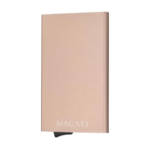 MAGATI AluGuard RFID Kartenetui - Slim Wallet Aluminium mit RFID-Schutz - Kompaktes Kartenhalter für Herren & Damen für bis zu 7 Karten - Gold von MAGATI
