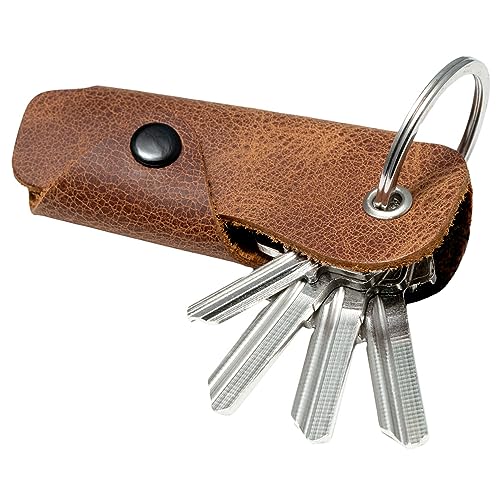 MAGATI Schlüsseletui Occhio Nero | Key Organizer aus Leder für 1-6 Schlüssel, Geschenk für Damen & Herren, Braun von MAGATI