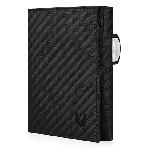 MAGATI Slim Wallet mit Münzfach, RFID-Schutz - Mini Geldbörse Herren & Damen klein - il Santo Kartenetui - Kartenhalter Einkaufswagenchip-Fach Portemonnaie klein – Geldbeutel, Carbon MAGATI Slim Wallet mit Münzfach, RFID-Schutz - Mini Geldbörse Herren & Damen klein - il Santo Kartenetui - Kartenhalter Einkaufswagenchip-Fach Portemonnaie klein – Geldbeutel, Carbon von MAGATI
