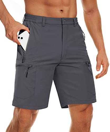 MAGCOMSEN Herren Cargo Shorts Schnelltrocknend Trekking Short Stretch Kurz Hosen mit Multi Taschen Männer Sommer Outdoorhose Atmungsaktiv Mountainbike Fahrradhose Dunkelgrau 30 von MAGCOMSEN