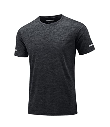 MAGCOMSEN Herren T-Shirts Sport Kurzarm Shirts Sommer Joggingshirts Quick Dry Trainingsshirt Herren Gym Funktionsshirts Leicht Stretch Tops Regular Fit Outdoor Tshirt Schwarz L von MAGCOMSEN