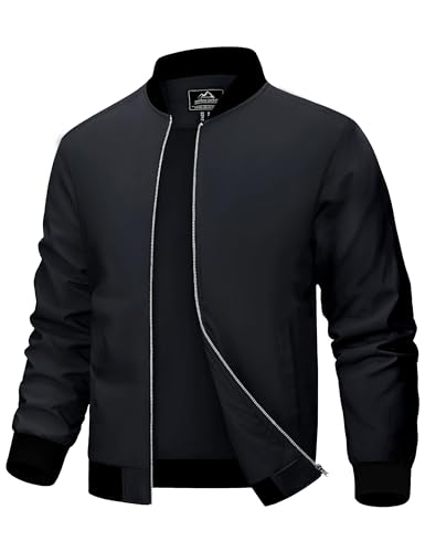 MAGCOMSEN Herren Übergangsjacke Bomber Blouson Jacke Stehkragen Casual Windbreaker Herren Polyester Bikerjacke Frühling Sommer Pilotenjacke Jagd Army Baseballjacke Schwarz S MAGCOMSEN Herren Übergangsjacke Bomber Blouson Jacke Stehkragen Casual Windbreaker Herren Polyester Bikerjacke Frühling Sommer Pilotenjacke Jagd Army Baseballjacke Schwarz S von MAGCOMSEN