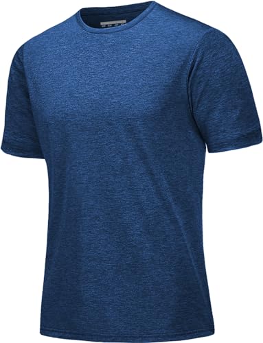 MAGCOMSEN Laufshirt Herren Kurzarm Sportshirts Atmungsaktiv Trainingsshirt Sportbekleidung Wandershirt Funktionsshirt zum Joggen, Laufen, Yoga Dunkelblau S von MAGCOMSEN