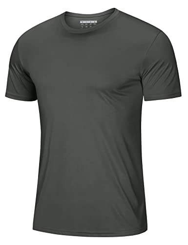 MAGCOMSEN Sport Tshirts Herren UV Shirts Kurzarm Sommer Sonnenschutz Atmungsaktive Laufshirt Wandershirt Dunkelgrau L von MAGCOMSEN