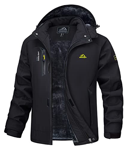 MAGCOMSEN Snowboardjacke Herren Softshell Winterjacke Winddicht Funktionsjacke Winter Wasserdicht Skijacke Atmungsaktiv Winterparka mit Innenfleece Schwarz 2XL von MAGCOMSEN