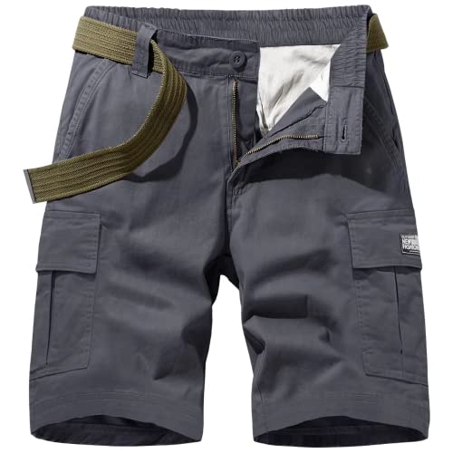 MAGCOMSEN Sommershorts Herren Vintage Cargo Shorts Leichte Combat Funktionsshorts Herren Baumwolle Casual Outdoorhosen Kurze Verschleißfest Jagdhosen für Trekking Angeln Dunkelgrau 30 von MAGCOMSEN