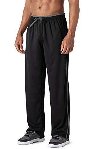 MAGCOMSEN Sporthose Herren Lange Gym Joggers Leicht Outdoor Trainingshose Herren Schnelltrocknend Sportswear Gummibund Hose Casual Running Pants mit Taschen Schwarz-Grau M von MAGCOMSEN