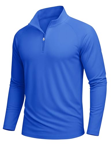 MAGCOMSEN Langarmshirt Herren Laufshirt Arbeitskleidung Surfen Tshirt Fahrradbekleidung UPF 50+ Leicht, Königsblau, XXL von MAGCOMSEN