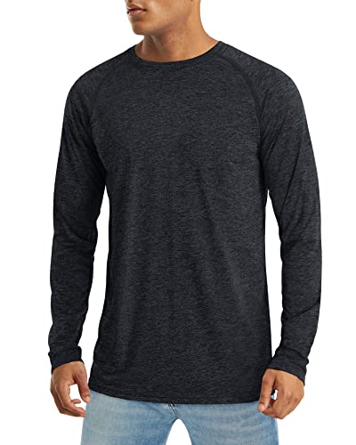 MAGCOMSEN Langarmshirt Herren UV Shirt Wasser Laufshirt Sportshirts Schutz Schnelltrocknend Sommer Schwarz XL von MAGCOMSEN