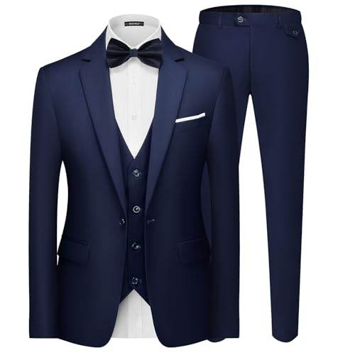 MAGE MALE Herren Slim Fit 3-Teilig Business Anzug EIN Knopf Smoking Sakko von MAGE MALE