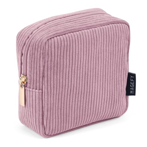 MAGEFY Kleine Make-up Tasche für Geldbeutel Mini Make-up Pouch Cord Kosmetik Tasche für Frauen Mädchen (Rosa) von MAGEFY