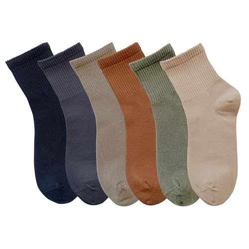 MAGIARTE 6 Paar Damen Mini Crew Knöchelsocken Reine Baumwolle Sportliche Freizeitsocken für Frauen(Mini Crew #08) DE von MAGIARTE