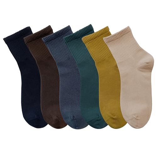 MAGIARTE 6 Paar Damen Mini Crew Knöchelsocken Reine Baumwolle Sportliche Freizeitsocken für Frauen(Mini Crew #09) DE von MAGIARTE