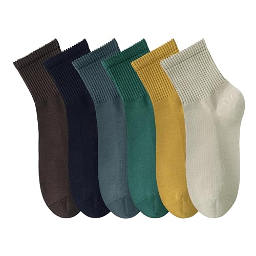 MAGIARTE 6 Paar Damen Mini Crew Knöchelsocken Reine Baumwolle Sportliche Freizeitsocken für Frauen(Mini Crew #09) von MAGIARTE