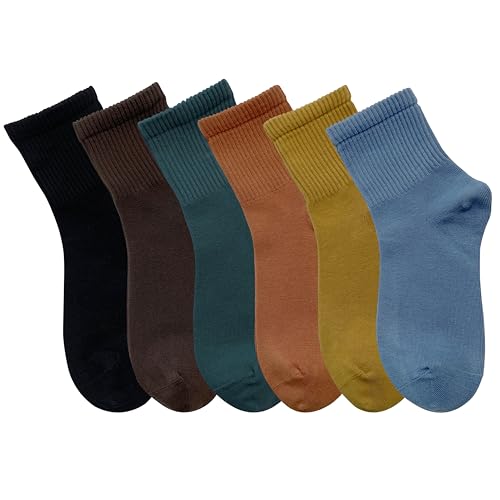 MAGIARTE 6 Paar Damen Mini Crew Knöchelsocken Reine Baumwolle Sportliche Freizeitsocken für Frauen(Mini Crew #10) DE von MAGIARTE