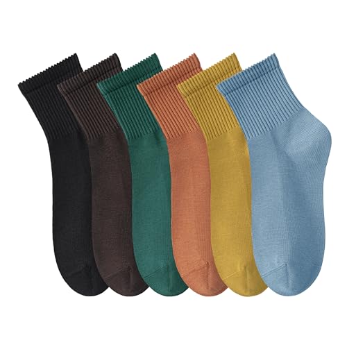MAGIARTE 6 Paar Damen Mini Crew Knöchelsocken Reine Baumwolle Sportliche Freizeitsocken für Frauen(Mini Crew #10) von MAGIARTE