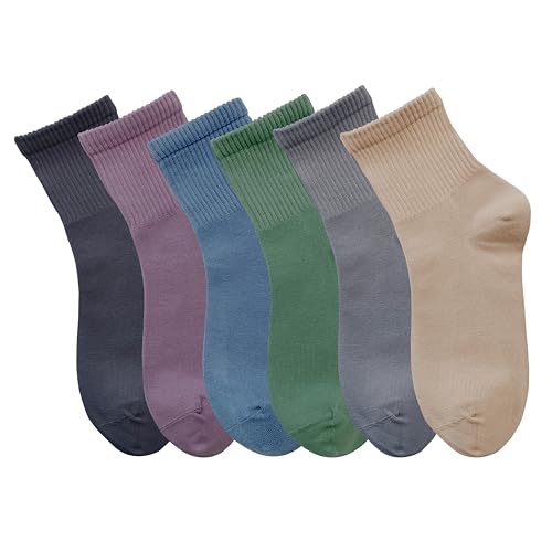 MAGIARTE 6 Paar Damen Mini Crew Knöchelsocken Reine Baumwolle Sportliche Freizeitsocken für Frauen(Mini Crew #11) DE von MAGIARTE