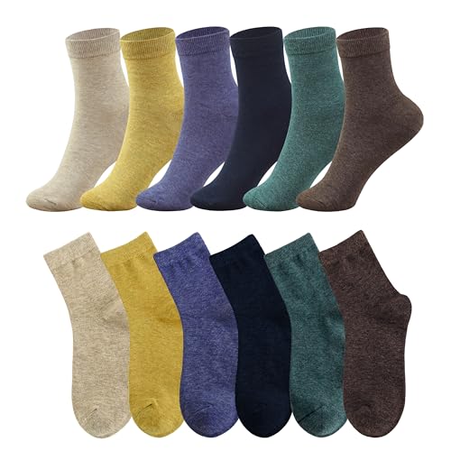 MAGIARTE 6 Paar Damen Mini Crew Socken Gekämmte Baumwolle Casual Athletische Viertel Kalbssocken (Multi Color#07) DE von MAGIARTE