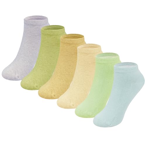 MAGIARTE 6 Paar Damen Sneaker Baumwolle Knöchel Socken Low Cut Athletic Casual Mutil-Farbe No Show Socken (Color 04#M) DE von MAGIARTE