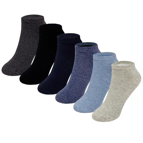 MAGIARTE 6 Paar Damen Sneaker Socken Baumwolle Knöchel Socken Low Cut Athletic Casual Mutil-Farbe No Show Socken (Color 01#M) DE von MAGIARTE