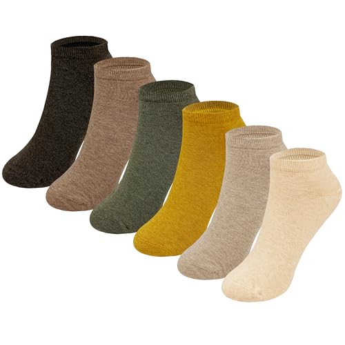 MAGIARTE 6 Paar Damen Sneaker Socken Baumwolle Knöchel Socken Low Cut Athletic Casual Mutil-Farbe No Show Socken (Color 02#M) DE von MAGIARTE