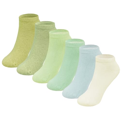 MAGIARTE 6 Paar Damen Sneaker Socken Baumwolle Knöchel Socken Low Cut Athletic Casual Mutil-Farbe No Show Socken (Color 05#M) DE von MAGIARTE