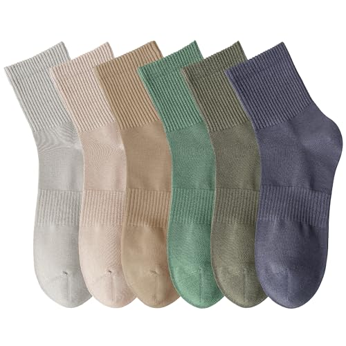 MAGIARTE Herren Mini-Crew Baumwolle Sportsocken Mehrfarbig Kompression Running Quarter Socken für Herren 6Paar(Color 03#M) DE von MAGIARTE