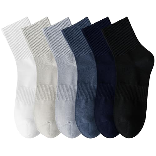 MAGIARTE Herren Mini-Crew Baumwolle Sportsocken Mehrfarbig Kompression Running Quarter Socken für Herren 6Paar(Color 05#M) DE von MAGIARTE