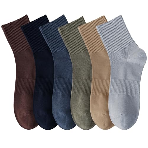 MAGIARTE Herren Mini-Crew Baumwolle Sportsocken Mehrfarbig Kompression Running Quarter Socken für Herren 6Paar(Color 06#M) DE von MAGIARTE