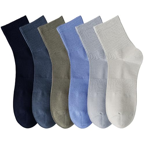 MAGIARTE Herren Mini-Crew Baumwolle Sportsocken Mehrfarbig Kompression Running Quarter Socken für Herren 6Paar(Color 07#L) DE von MAGIARTE
