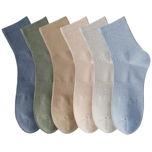 MAGIARTE Herren Mini-Crew Baumwolle Sportsocken Mehrfarbig Running Quarter Socken für Herren 6Paar(Color 08#L) DE von MAGIARTE