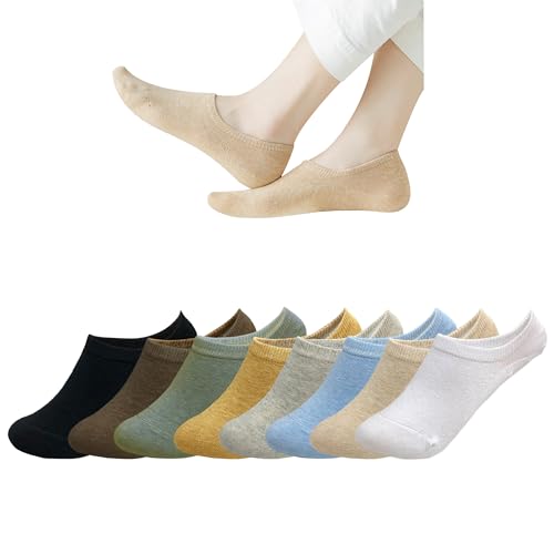 MAGIARTE Low Cut No Show Baumwoll socken Unsichtbare rutschfeste athletische, Unisex Füßlinge mit Rutschfest Silikon,Atmungsaktive Kurzsocken 8Paar(Color 05#M) DE von MAGIARTE