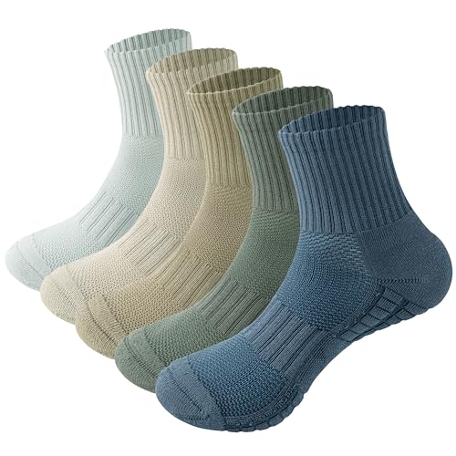 MAGIARTE Unisex Der puffer Baumwolle Sportsocken Viertel Crew Socken für Männer und Frauen 5 Paar (Multi#01-M) von MAGIARTE