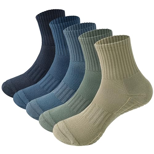 MAGIARTE Unisex Der puffer Baumwolle Sportsocken Viertel Crew Socken für Männer und Frauen 5 Paar (Multi#02-M) von MAGIARTE