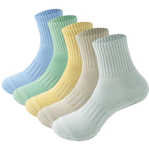 MAGIARTE Unisex Der puffer Baumwolle Sportsocken Viertel Crew Socken für Männer und Frauen 5 Paar (Multi#03-M) von MAGIARTE