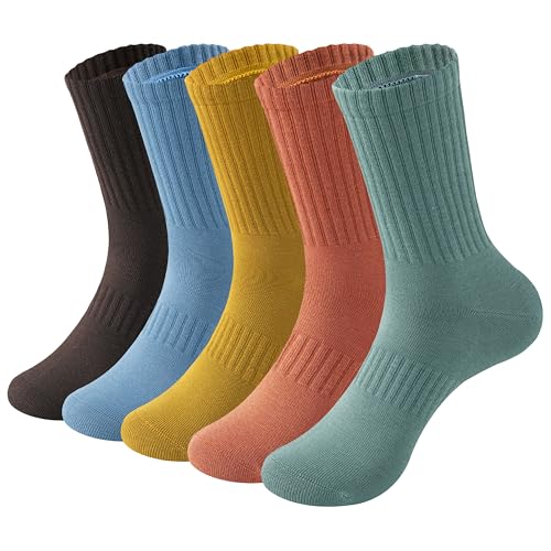 MAGIARTE Unisex Multifunktionale Baumwolle Sportsocken (no puffer) Crew Socken für Männer und Frauen 5 Paar (Multi#01-L) von MAGIARTE