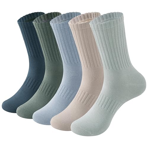 MAGIARTE Unisex Multifunktionale Baumwolle Sportsocken (no puffer) Crew Socken für Männer und Frauen 5 Paar (Multi#02-M) von MAGIARTE