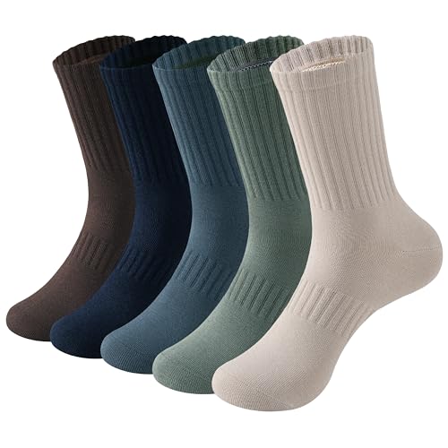 MAGIARTE Unisex Multifunktionale Baumwolle Sportsocken (no puffer) Crew Socken für Männer und Frauen 5 Paar (Multi#03-M) von MAGIARTE