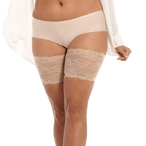 MAGIC BODYFASHION Damen Be Sweet To Your Legs Lace Halterlose Str mpfe, Beige (Latte 300), XXL EU von MAGIC BODYFASHION