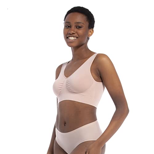 MAGIC BODYFASHION Damen Comfort Bra Material Natürlichen, Nahtlose Komfort, Bügelloser Bio-BH, Bamboo Rose, XL von MAGIC BODYFASHION