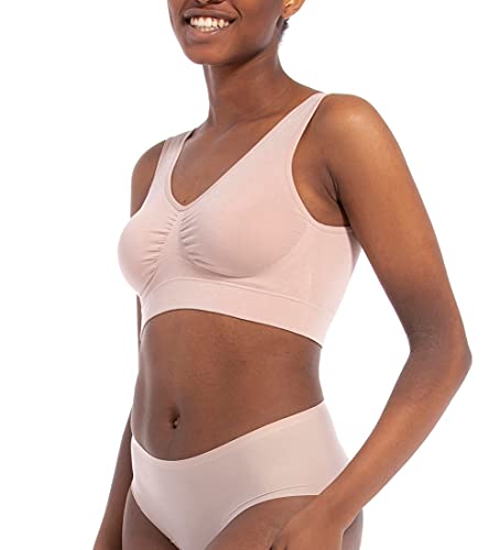 MAGIC BODYFASHION Damen Comfort Bra Material Natürlichen, Nahtlose Komfort, Bügelloser Bio-BH, Undurchsichtige, Bamboo Rose, XXL von MAGIC BODYFASHION